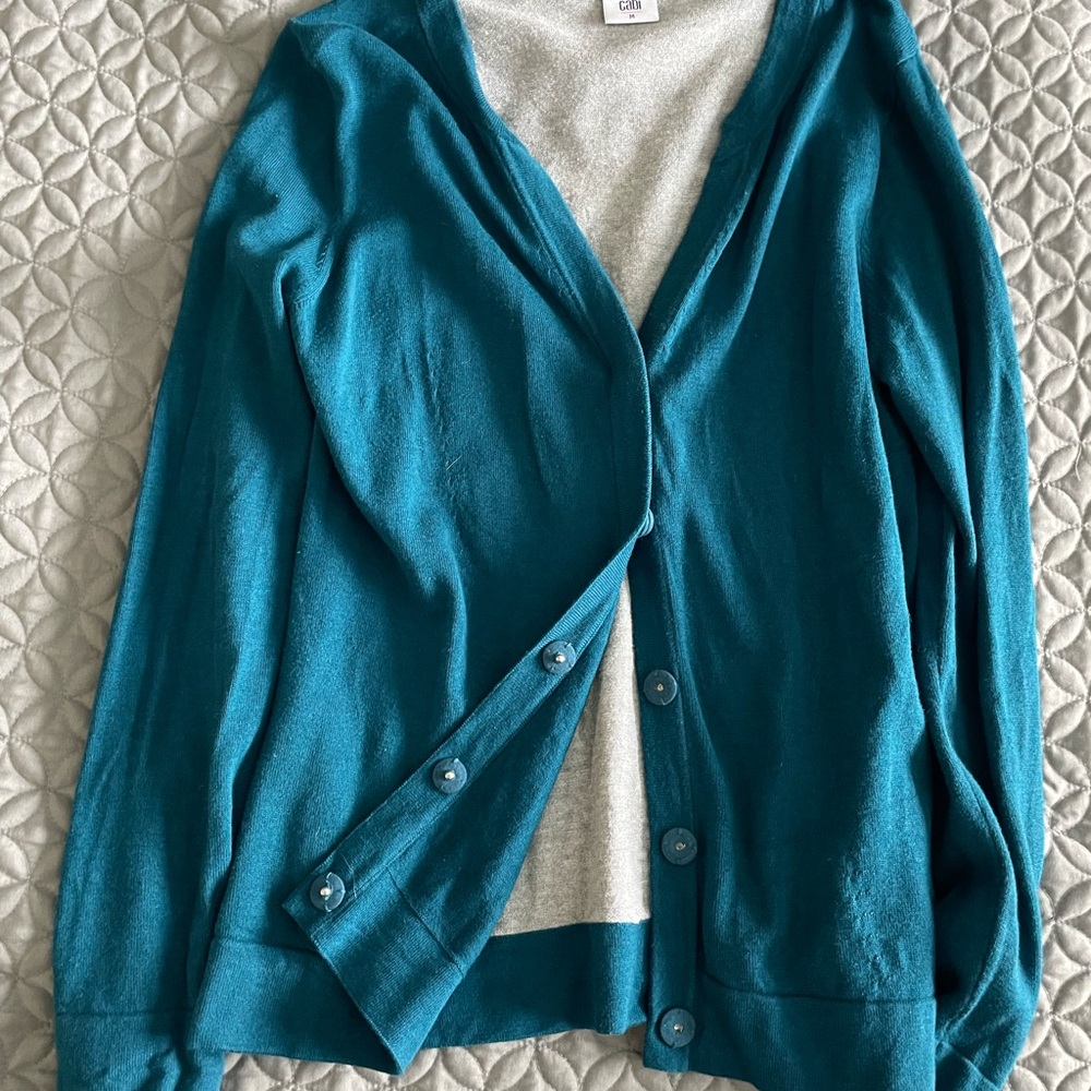 Teal Button-Up Women's Sweater